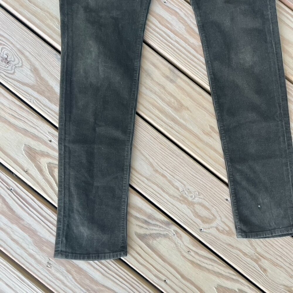 ** Vince Men's Corduroy Jeans Pants 32 Olive Green Slim - Picture 2 of 12